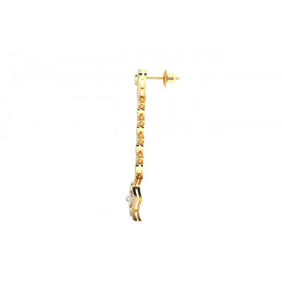 Valli diamond long earrings in gold
